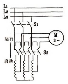 三相異步電動(dòng)機(jī)自耦變壓器降壓?jiǎn)?dòng)原理圖